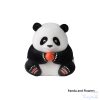 Happy little general panda baby flower cute blue and leaf table decoration trendy panda hand-made cute toys - Image 6